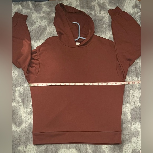 Madewell Pleat-Sleeve Shrunken Hoodie Sweatshirt Size Small - Picture 4 of 6